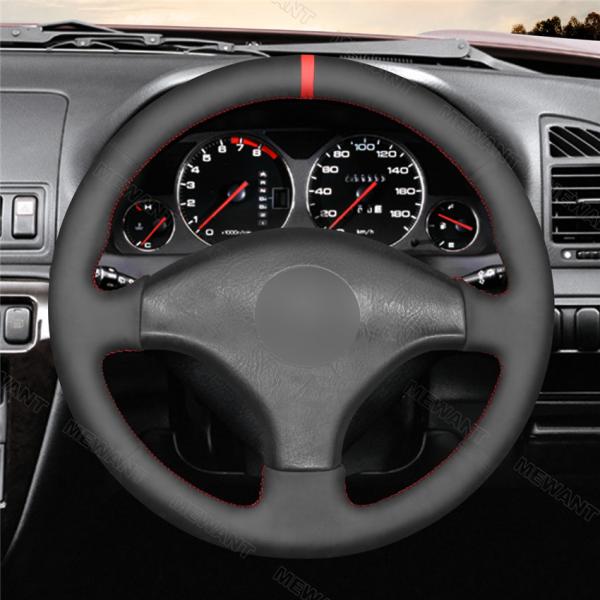Sew Black Suede Steering Wheel Cover for Honda Civic 6 EK CTR EK3 EK4 Type R Sir EK9
