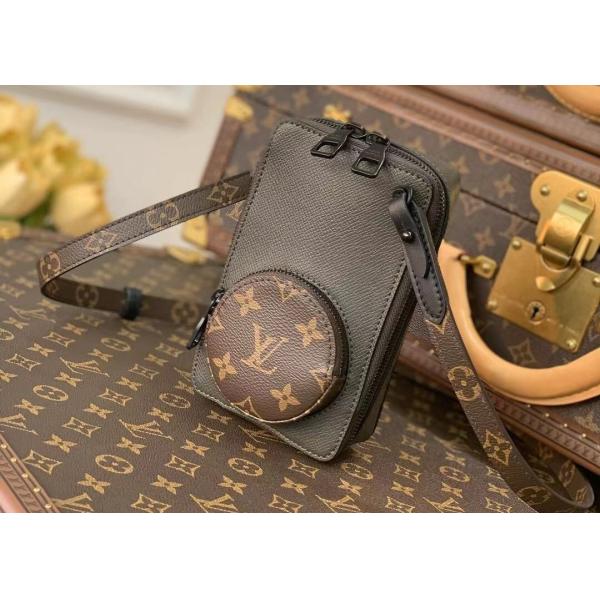 Brown Square Box Genunie Leather Camera Cross Body Bag Single Shoulder
