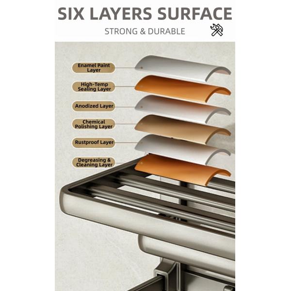 Space Aluminum Modern Wall Mounted Bathroom Set Customized Logo