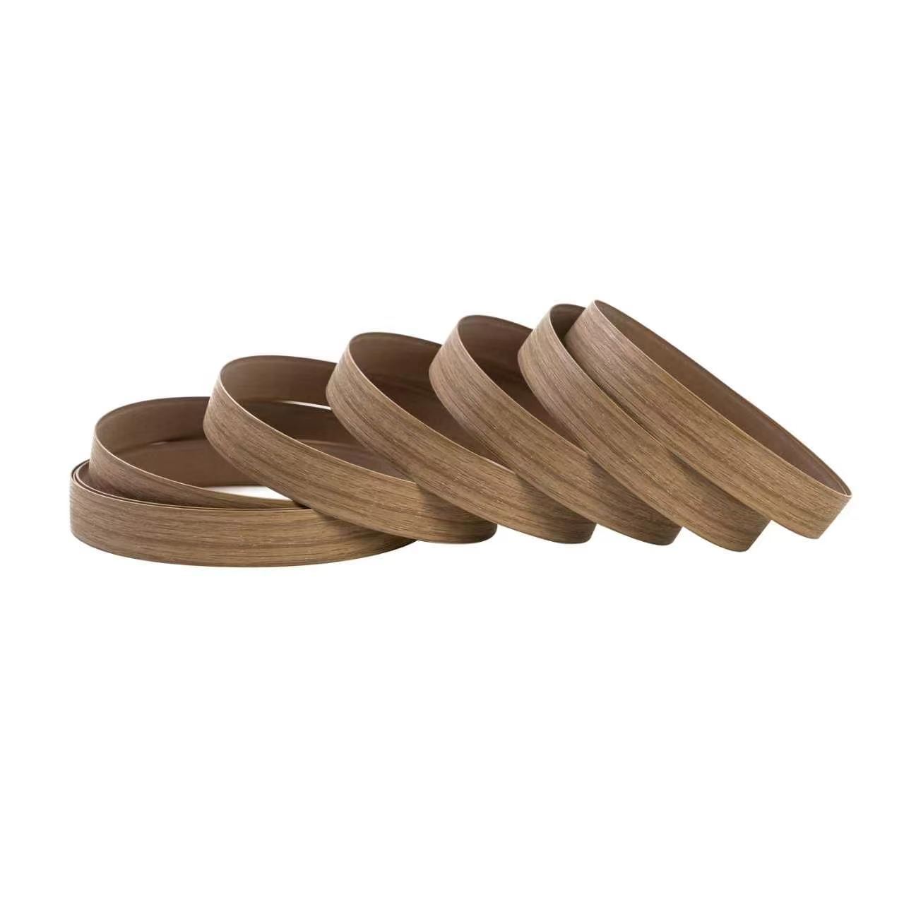 Flexible PVC Edge Banding Tape with Realistic Wood Grain Texture, Waterproof Eco Friendly, and Custom Width 12mm~620mm for Furniture Finishing