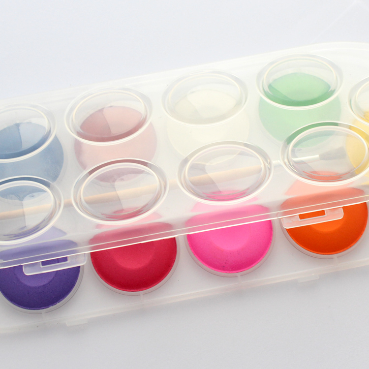 Custemized colourful jumbo watercolor cakes with wood art brush