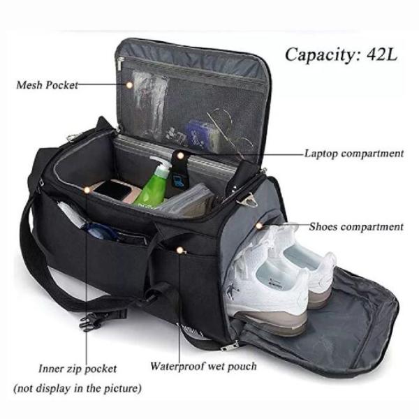 Перемещения логотипа большой емкости сумка спортзала изготовленного на заказ водоустойчивая с отсеком ботинка