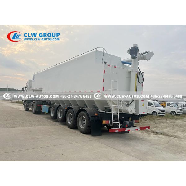 4-Axle Bulk Feed Semi Trailer with High Payload Capacity and Automated Unloading System for Efficient Feed Transport