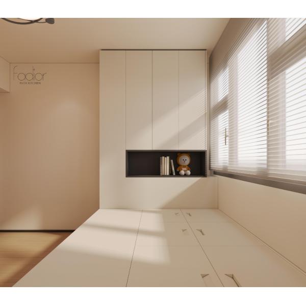 OEM Бежевый Татами Хранилище Кровать с изогнутым краем Нержавеющая сталь угловой шкаф