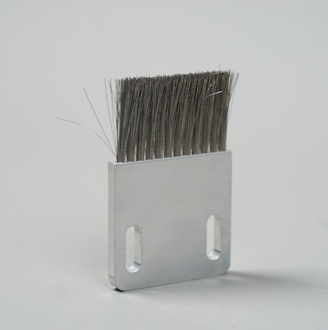 Customized Size 200*35*10mm Aluminum Alloy Brass Wire Brush, Track Cleaning Conductive Brush