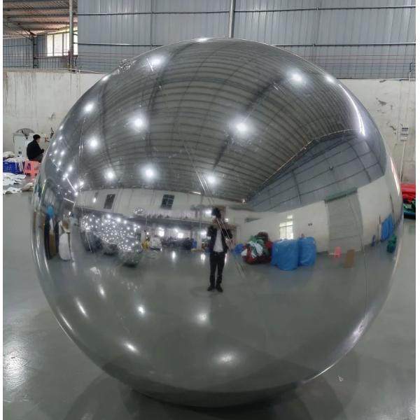 Big Shiny Chameleon Ball Mirror Balloon Silver PVC Inflatable Christmas Ball for Festival Decorate