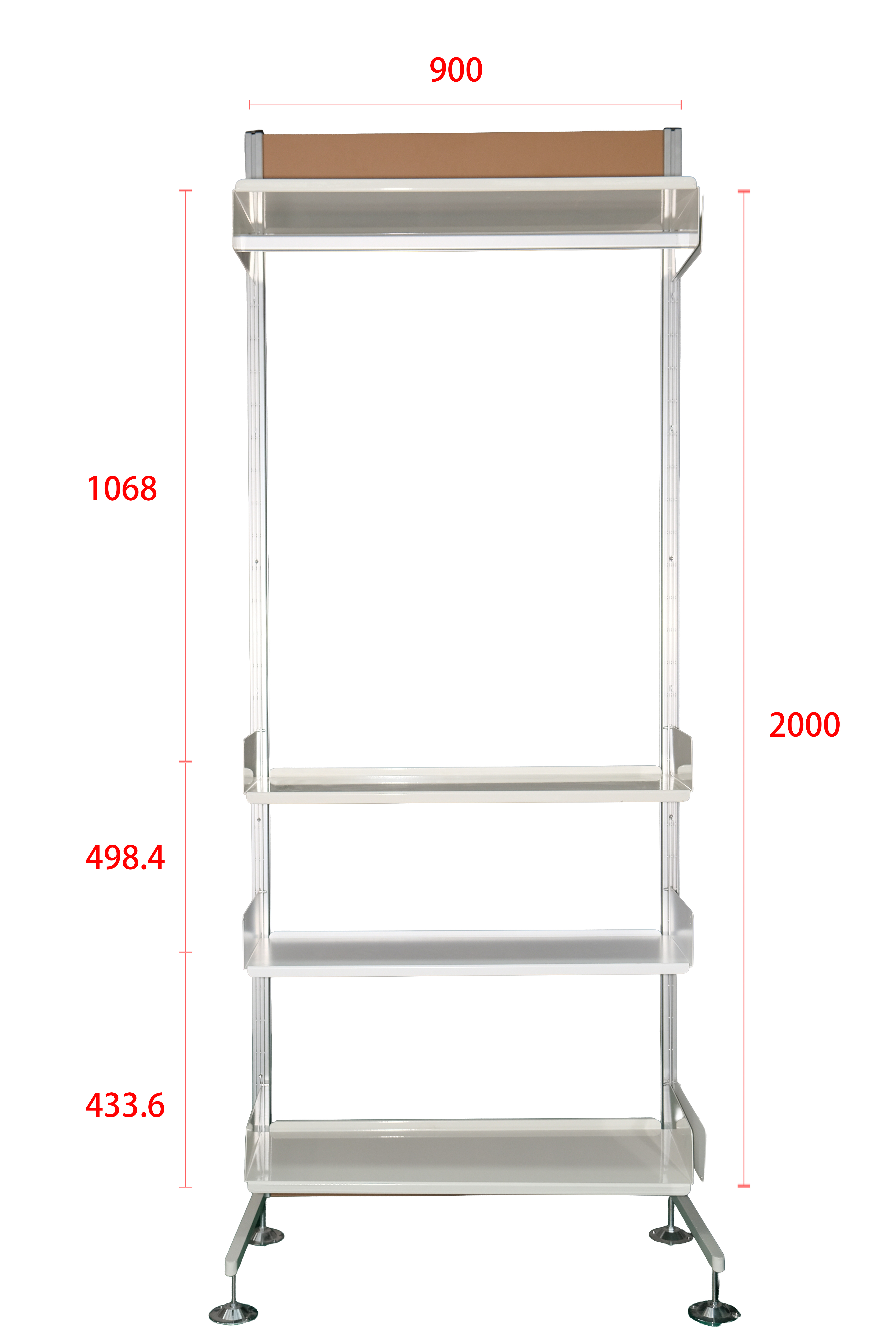 Nordic Minimalist Standing Type White Steel Modular Shelving Unit with Drawer for Bedroom