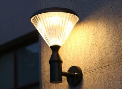 Diamond Cover Solar Wall Lights Outdoor Waterproof Solar Modern Style Simple Garden Villa LED Wall Lamp