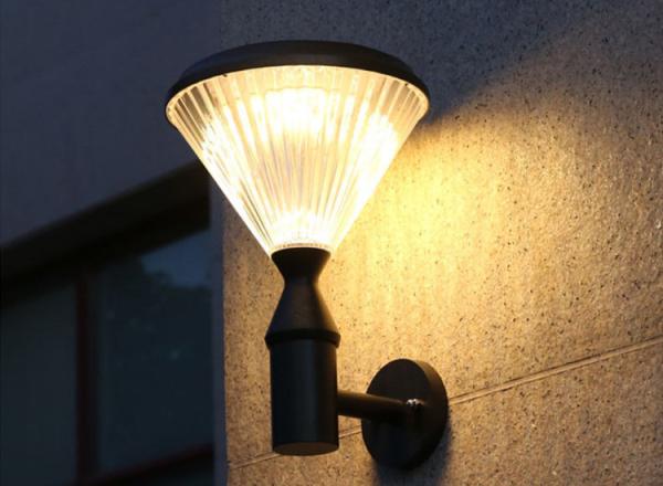 Diamond Cover Solar Wall Lights Outdoor Waterproof Solar Modern Style Simple Garden Villa LED Wall Lamp