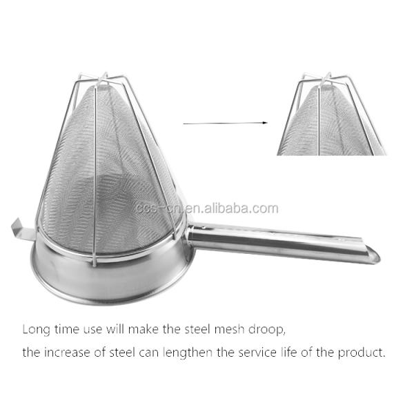 10-дюймовый коммерческий большой пищевой дуршлаг из нержавеющей стали, китайская чашка, сетчатый фильтр в китайском стиле, усиленный бульонный фильтр