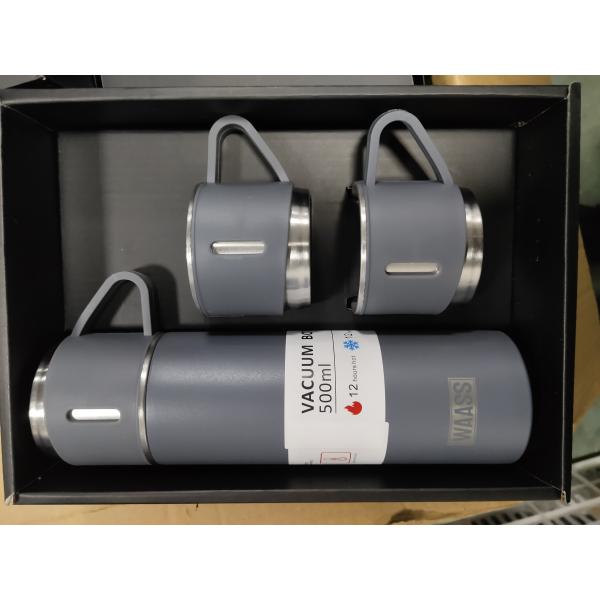Custom Logo 500ml Stainless Steel Thermos Flask Water Bottle Business Cup With 3 LIDS