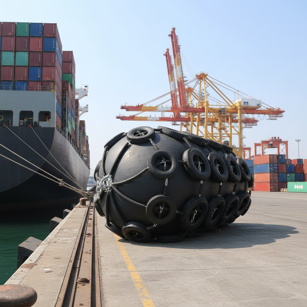 Qingdao CCS Certificate Durable Marine Floating Rubber Fender 2.0*4.0M for Boat Jetty Wharf