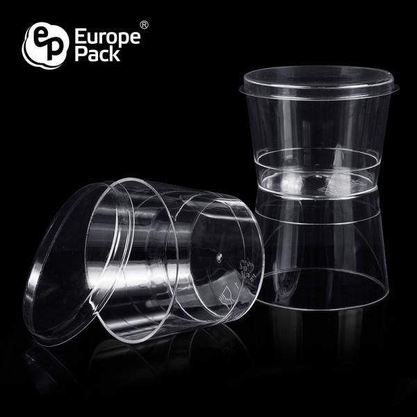 Hot selling round wholesale clear disposable plastic cup with lid