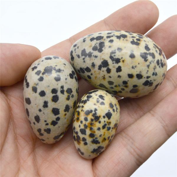 Hot Dalmatian Jasper Yoni Eggs Set for Women 3 Sizes Vibrating Jade Gemstone Eggs