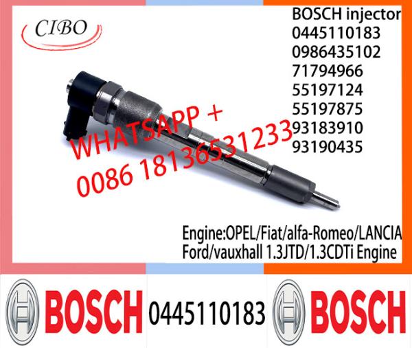 Diesel Common Rail Injector 0445110183 0986435102 55197875 for OPEL/Fiat/alfa-Romeo/LANCIA/Ford/vauxhall 1.3JTD/1.3CDTi