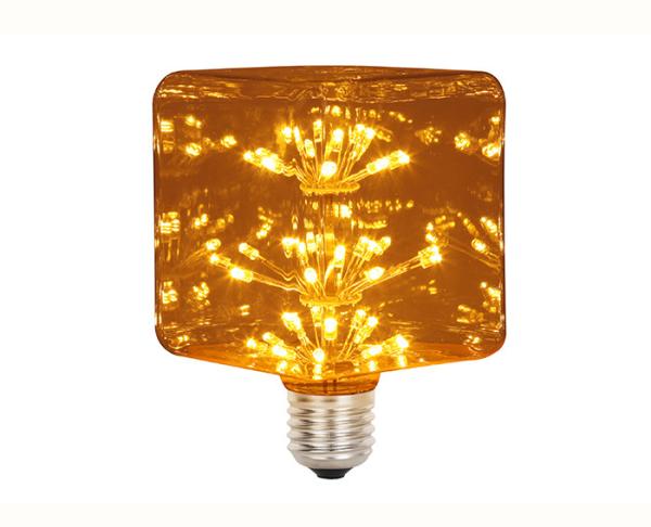 Child Bedroon 3w Decorative Filament Light Bulbs G80 Ice Square Glass