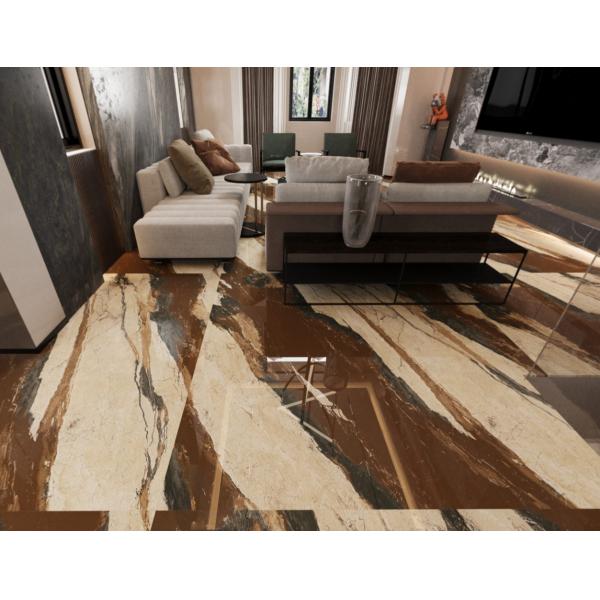 Elegantes baldosas de piedra de lujo pulida para interiores de 1000x1000mm en color verde para oficinas, 3 estilos