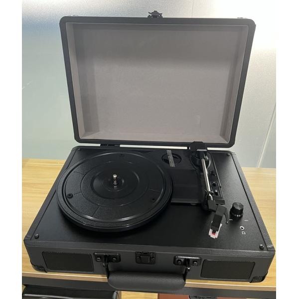 3 Speed Bluetooth Turntable Speakers Vintage Suitcase Vinyl Record Speaker