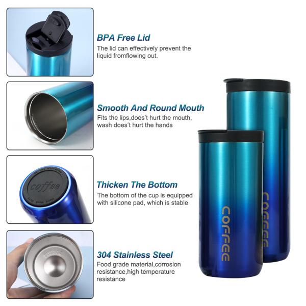 Business Gifts 550ml Stainless Steel Vacuum Insulation Travel Mug with Leak-proof Lid