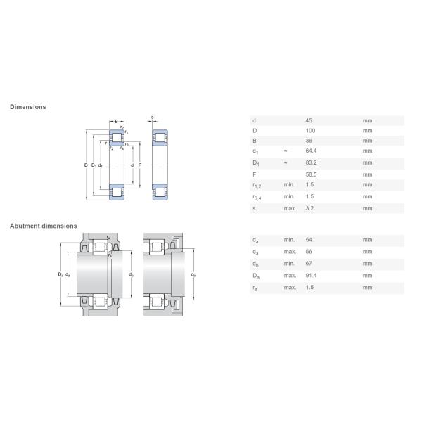 NJ 2309 ECP NJ 2310 ECP Roller Cage Bearing Full Complement For Electric Tools