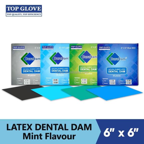 Power Source Manual Plastic TOP GLOVE Direct 100% Natural Rubber Latex Dental Dam For 36pcs/box