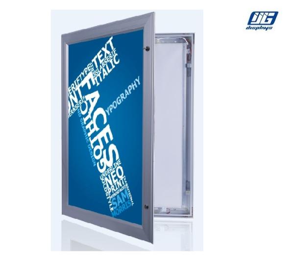 Hinged Lockable LED Light Box Aluminum Frame Silver / Black Max 2000x1000mm