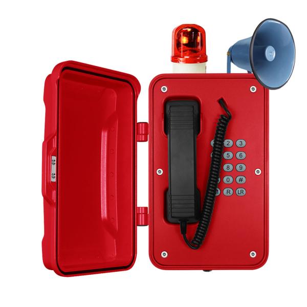 IP67 Waterproof Industrial VoIP Tunnel Telephones With Horn And Beacon