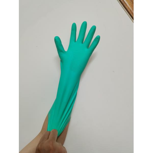 Frottement de gants résistants chimiques de gant de nitriles de vert de XXL 18mil anti