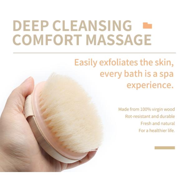 Cruelty Free Fiber Bristle Brush Massage Brush For Body Cellulite Exfoliating