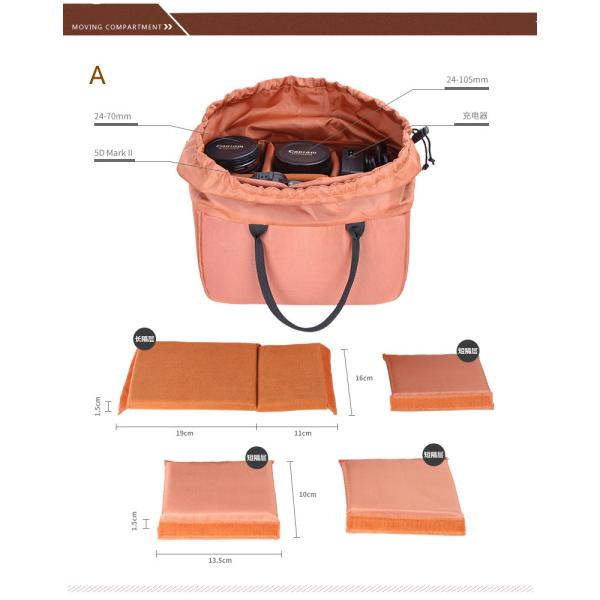 Customized Designs Camera Partition Insert Bag for Eco-friendly Lens Organization
