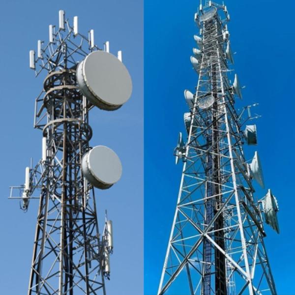 Coating Steel Tubular Lattice Tower Mobile Telecommunication