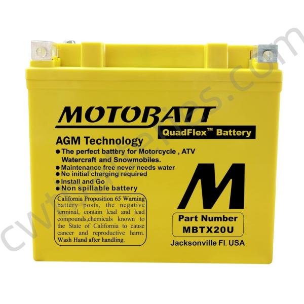 Activated ATV MOTOBATT MBTX20U Quadflex Battery 12V 21Ah AGM Recreational Vehicle Batteries