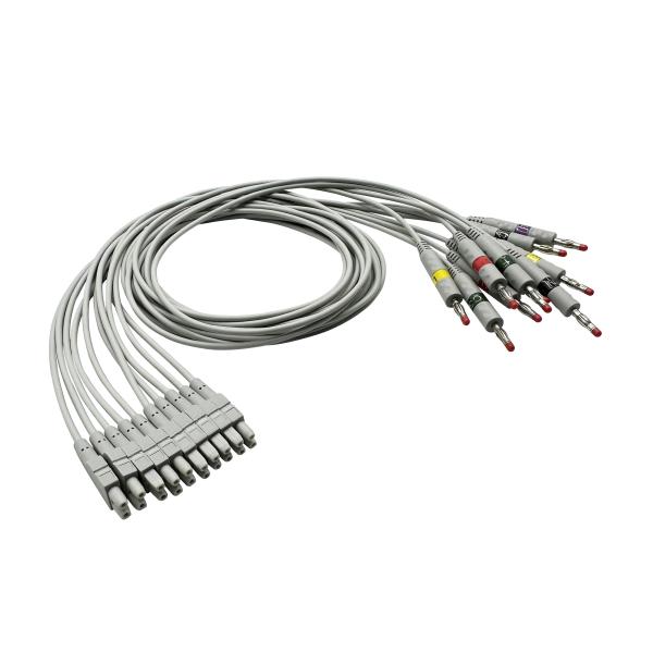 GE Marquette MAC EKG Trunk Cable 12leads  2104723-001 22341809 AHA IEC 2.4M DB15 Connector