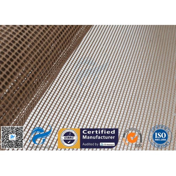 Покрытая ПТФЭ сетка Брауна утка ткани 4кс4ММ Доуле конвейерной ленты стеклоткани открытая