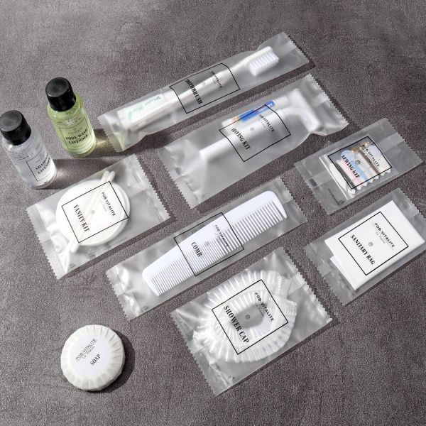 Hotel Toiletries Kit Basic Cleaning Travelling Set Portable Disposable Hotels Amenities Set, Travel Toothbrush Kit, Shaving Kit, Dental Kit, Vanity Kit, Comb, Slipper, Hotel Supplies,