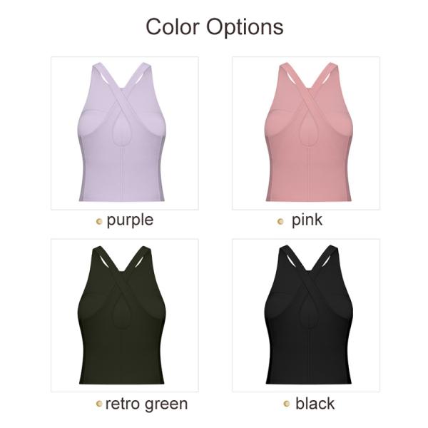 Hot Sale Criss Back Padded Strappy Sports Bras Women Tank Top Active Stretch