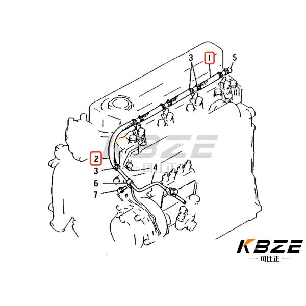 085-8089 085-8090 MITSUBISHI 4D32 4D34 INJECTOR BLACK DRAIN TUBE FOR CAT EXCAVATOR E110 E70B