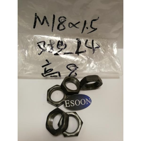 M18-1.5 DIN439 Hex thin nut Black oxide,Carbon steel Grade 8,DIN936