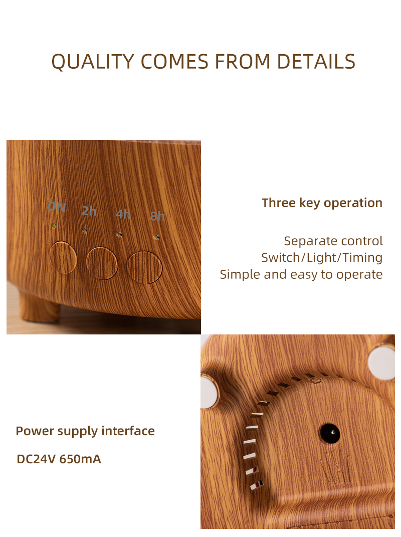 New Arrival Portable Electric Wood Grain Air Rainfall Mushroom Water Drop Aroma Diffuser Rain Cloud  Humidifier