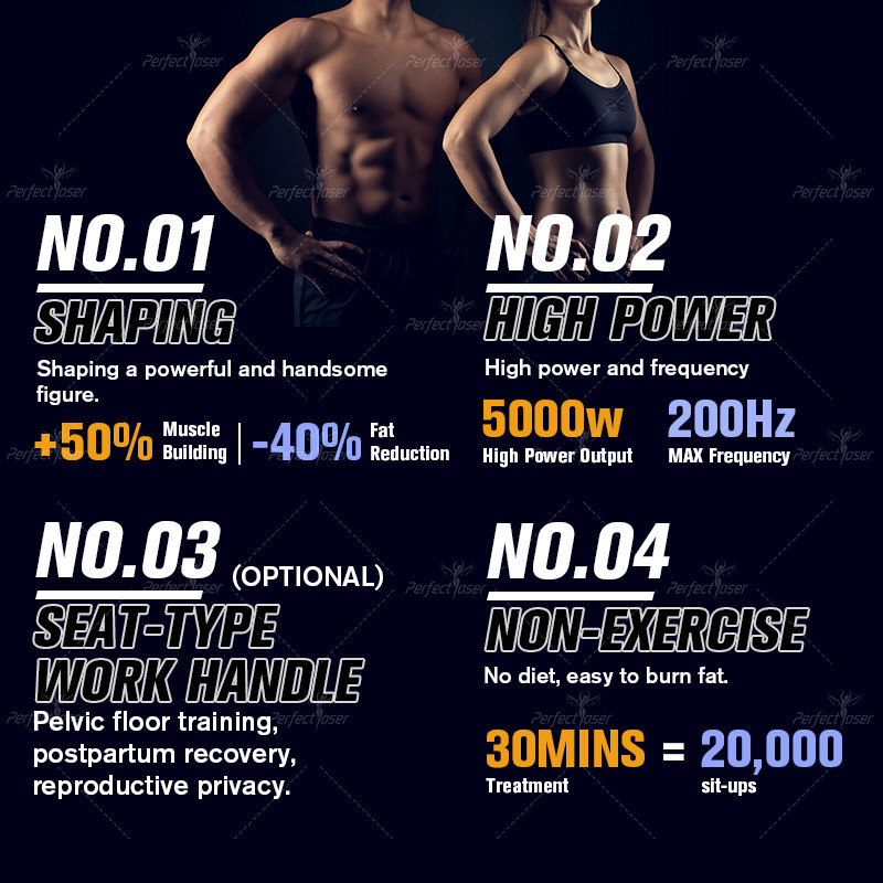 Массажер для похудения тела с 4 ручками EMS Body Sculpting Machine 12 Tesla