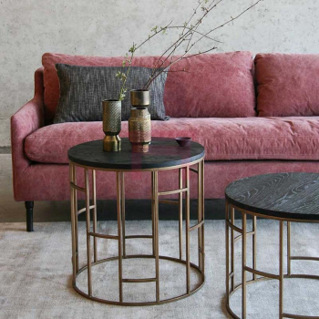 Журнальный стол Д45 основания металла дизайна Нодрик деревянный верхний * Х45 см/Д55 * см Х60