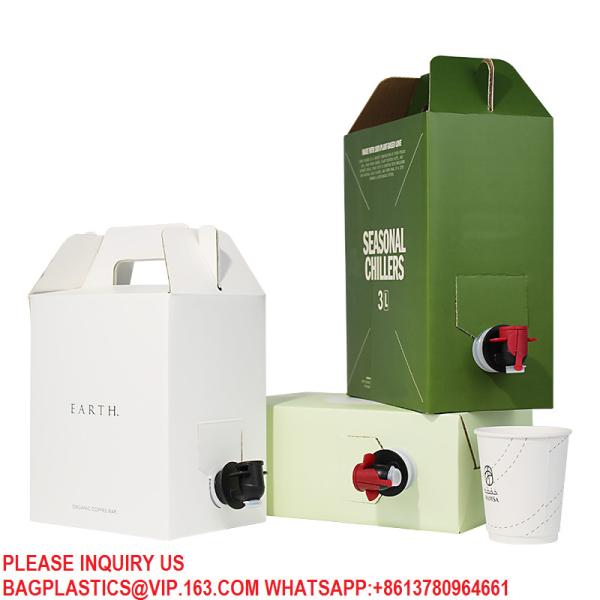 Juice bag Wine pouch Dispenser 3L Kraft Eco Friendly Bag In Box Liquid Plastic Packaging