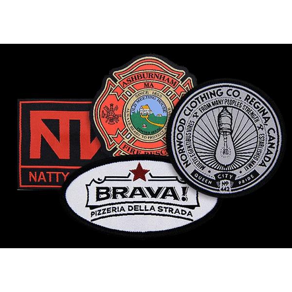Iron On Backside Custom Woven Badges For Clothing