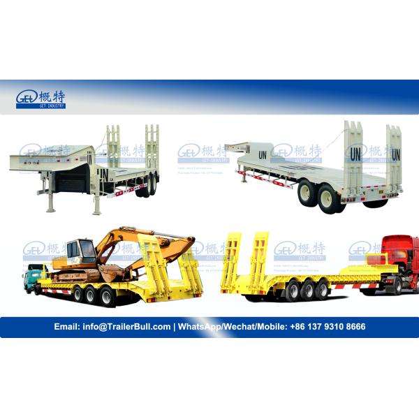 13m 50T Super lower Clearance Low Bed Semi Trailer with 2 axles and Tire Exposed