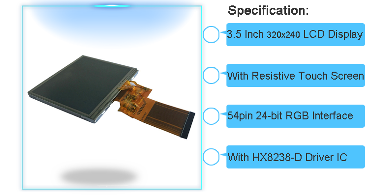 REACH 3.3V LCD 3.5 Inch Display Touch TFT LCD Screen 320x240 24 BIT RGB