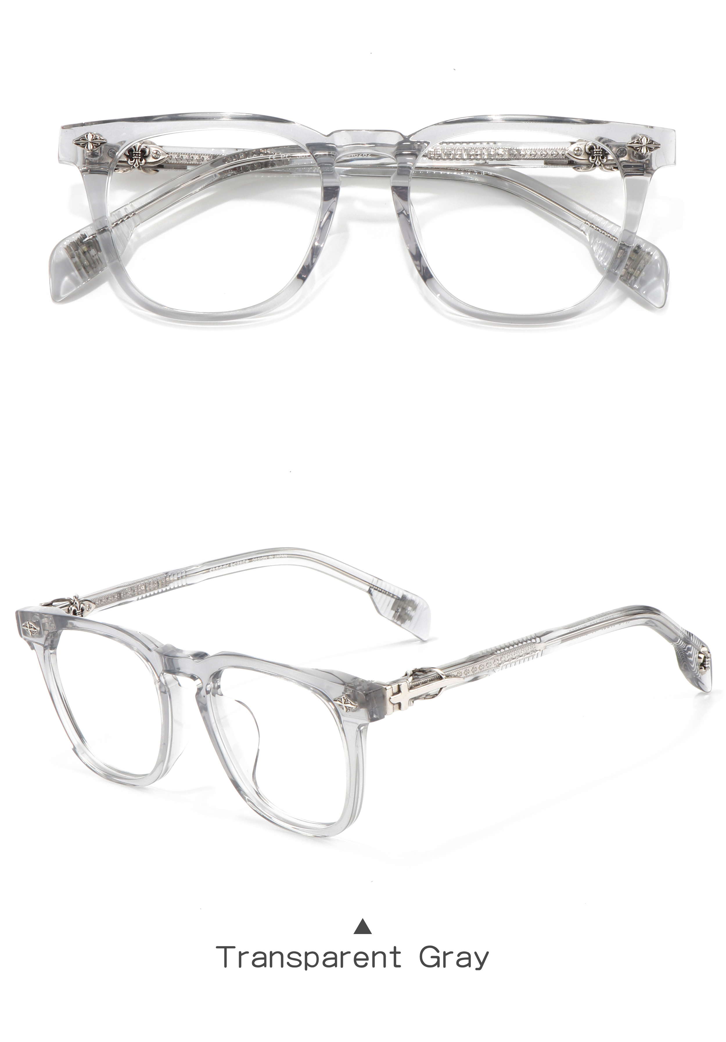 Solid Punk Style Full Rim Butterfly Shape Lightweight Durable Prescription Presbyopia Metal Accessory logo Glasses Famous Brands