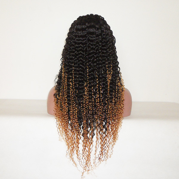 Brazilian Human Hair Full Lace Wigs Ombre Color with dark roots