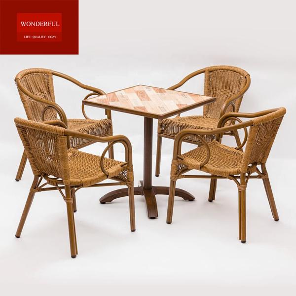 Enjoy Dining in Style with Our Aluminium Rattan Wicker Round French Bistro Chair