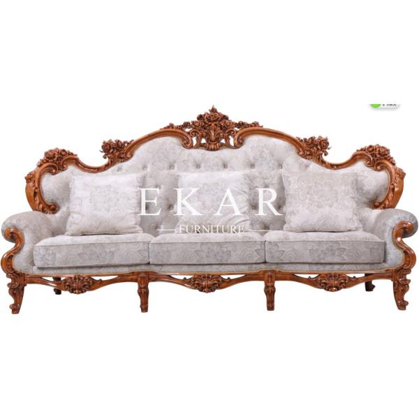 Classic Wooden Fabric Sofa Design, Living Room Sofa