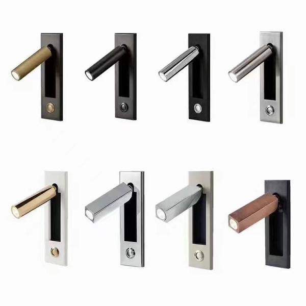 Adjustable Wall Mounted LED Lamps Bedside Black Gold Rohs Approved